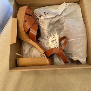 Zara Bold Red Leather Platform Heels